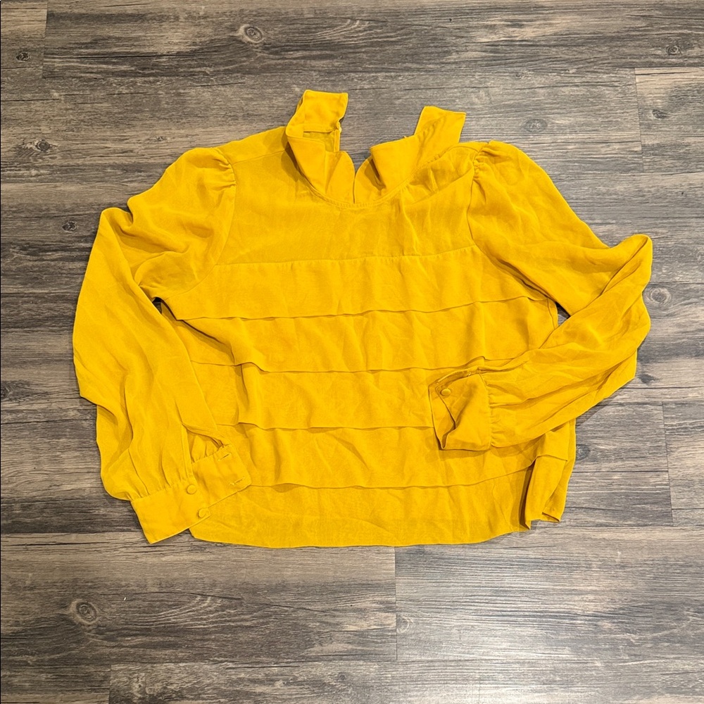 Yellow Ruffled Women's Top